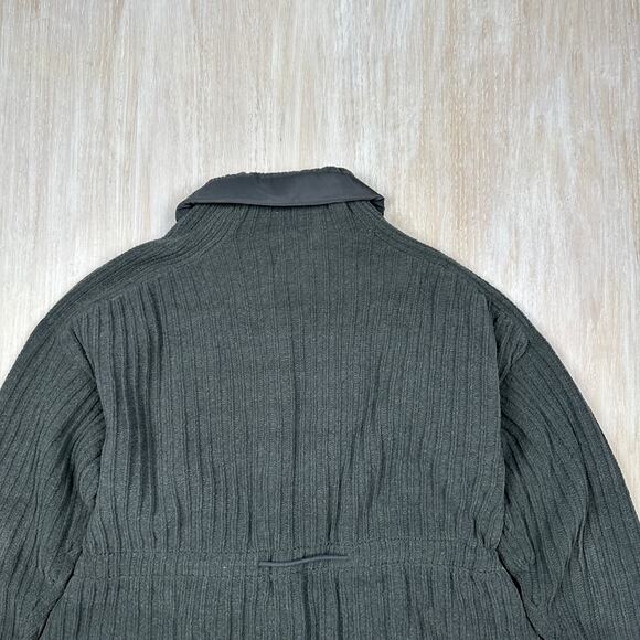 FLX Commuter Ribbed Knit Drawstring Waist Full Zip Cozy Casual Jacket Large - Picture 8 of 13